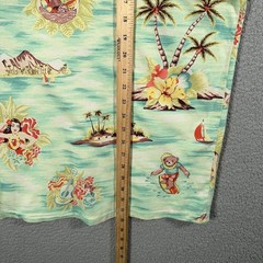 Polo Ralph Lauren Hawaiian Shirt Mens 2XL Green Hula Girl Surf Bear Tropical Tee