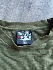 South Pole Green Waffle Weave Pullover Thermal Knit Long Sleeve Size XL
