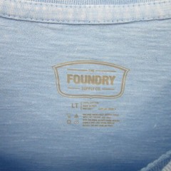 Foundry Mens Shirt Size LT Pullover True Nautical Blue Short Sleeve 100% Cotton