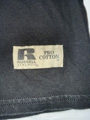 Black Faded Russel Athletic Pro Cotton Tee Size XL Essentials Y2K Essentials