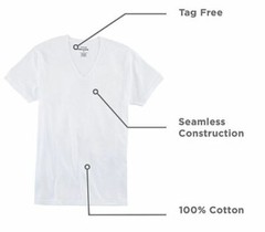 Stafford 4-Pack Men’s Heavy Weight 100% Cotton V-Neck T-Shirt White