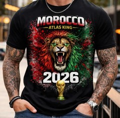 Morocco Atlas King Lion T-Shirt: 2026 World Cup Soccer Fan Tee