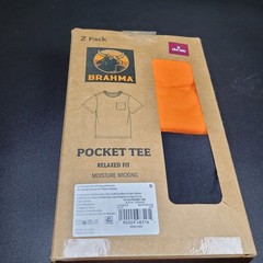 Brahma Pocket Tee Relaxed Fit Moisture Wicking 2 Pack Men’s Size Small