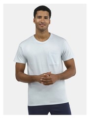 ATHLETIC WORKS Men’s 2XL (50-52) Pocket Cotton Tee Short Sleeve • Aqua Inlet