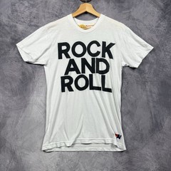 Aviator Nation Rock And Roll White Short Sleeve Graphic Shirt Small