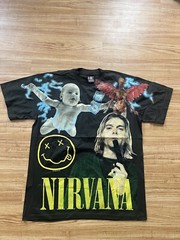 Nirvana Kurt Cobain Band AOP Single Stitch T-Shirt M, XL , 2XL Modern Boot
