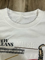 Vintage New Orleans Jazz Music Tourist T Shirt White Size Maybe Large