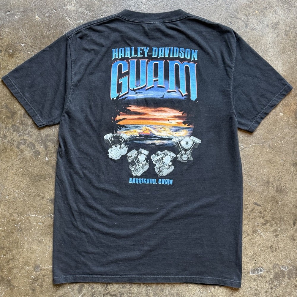 Vintage Guam Harley Davidson T Shirt Barrigada GU Size Large USA Made