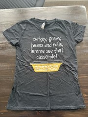 Thanksgiving Women’s Turkey Shirt – Casserole and Autumn Tees, Small