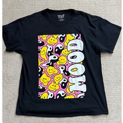 Popular Poison Graphic T-Shirt Doom Smiley Face Print Black XL