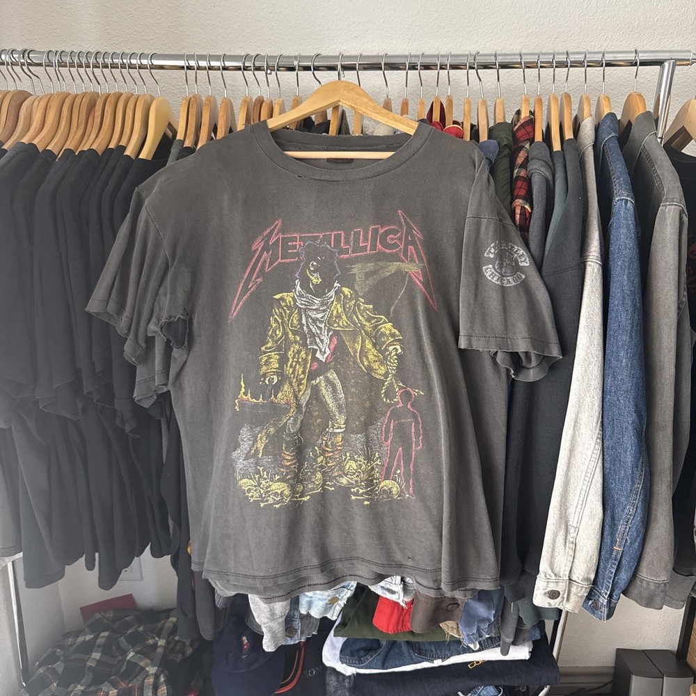 Vintage Metallica Shirt Mens XL Black Unforgiven Pushead 1992 Band Rock Tee 90s