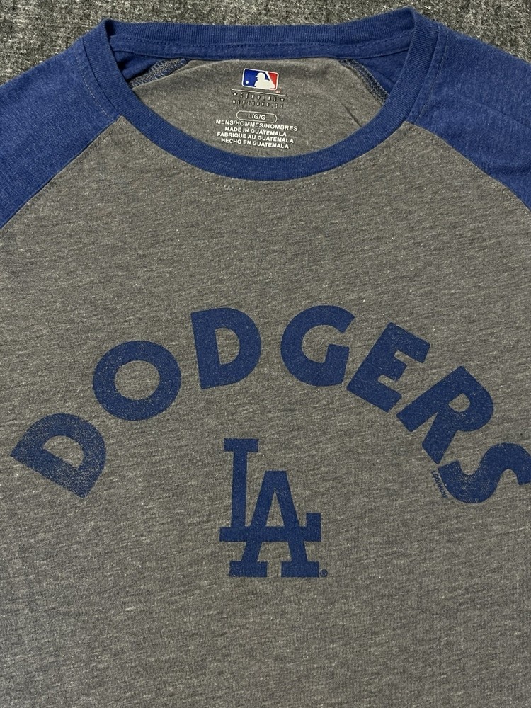 LA Dodgers T Shirt Adult Large Genuine Merchandise cotton Blue Gray Baseball MLB