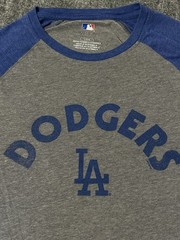 LA Dodgers T Shirt Adult Large Genuine Merchandise cotton Blue Gray Baseball MLB