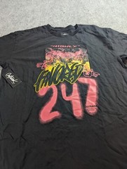 Outrank Brand T-Shirt XL Black Highly Favored 24/7 Streetwear Graphic Tee NWT