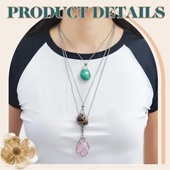 3 Pcs Adjustable Crystal Necklace Holder Cage Empty Stone Holder Necklace