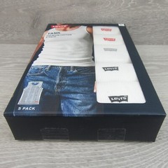 Levi’s Premium Cotton Tank Top Men’s Size Large 5 Pack White NEW 6HMTK501
