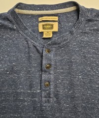 Mens Foundry Long Sleeve Heather Blue Henley Shirt Size XLT – NICE