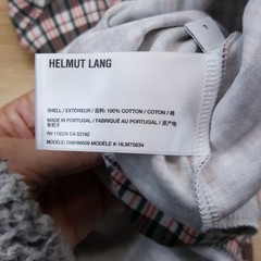 HELMUT LANG Shirt Mens Large Red Black Digital Check Logo Tee T-Shirt $225