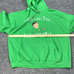Kiss Me Im Hasbulla Hoodie Adult 2XL Green Logo Pullover Irish Barstool