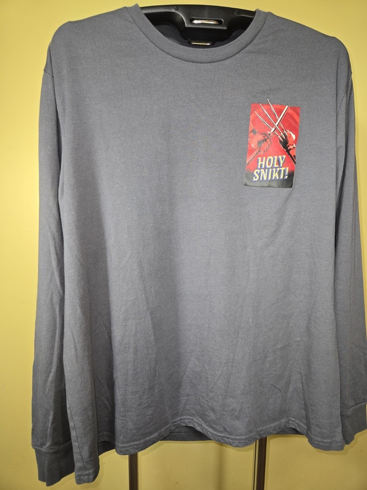 Marvel Deadpool & Wolverine Gray Long Sleeve Crew Neck Graphic Tee Men’s XL