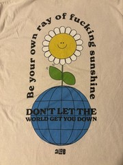ALAB Be Your Own Ray Of F#cking Sunshine T-Shirt Off White L 2-Sided 100% Cotton