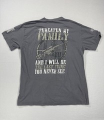 Warrior 12 Men’s 2XL Gray Cotton Graphic Print Crew Neck Short Sleeve Tee