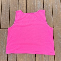 MEET ME AFTER GYM CLASS 3D Puff Logo Custom print men neon pink crop tank top