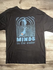 NWOT Minds in the Water T-Shirt Black XXL Organic Cotton Surfer Dolphin Eco