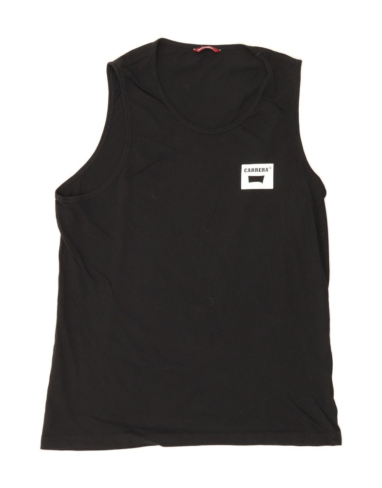 CARRERA Mens Vest Top Large Black Cotton BY22