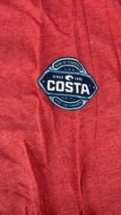 Costa Del Mar T-Shirt Top Men’s Size M Long Sleeve Logo 100% Cotton Red Blue