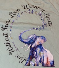 Elephant BELLA + CANVAS Mint Green Live Wo Fear. Love Wo Limits SS T Shirt Sz M