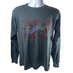 The Clarks Shirt Men Medium Restless Days Long Sleeve Crew Neck Gray Gildan Tag