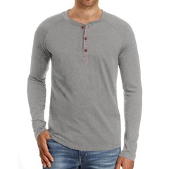 Zonbailon men’s T-shirt solid color crew neck breathable base shirt long sleeve