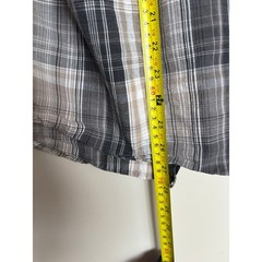 Dickies Plaid Snap Button Western Work Shirt Men’s L Gray Tan Short Sleeve Y2K
