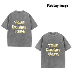 Mens Vintage Wash T Shirt Custom Front Back Print Personalized Photo Text Tee