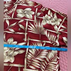 Pierre Cardin Casual floral. Red and Cream Button Down Shirt. 100% Rayon .
