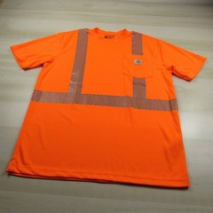 Carhartt Shirt Mens Medium Bright Orange Reflective Class 2 R Tech Performance