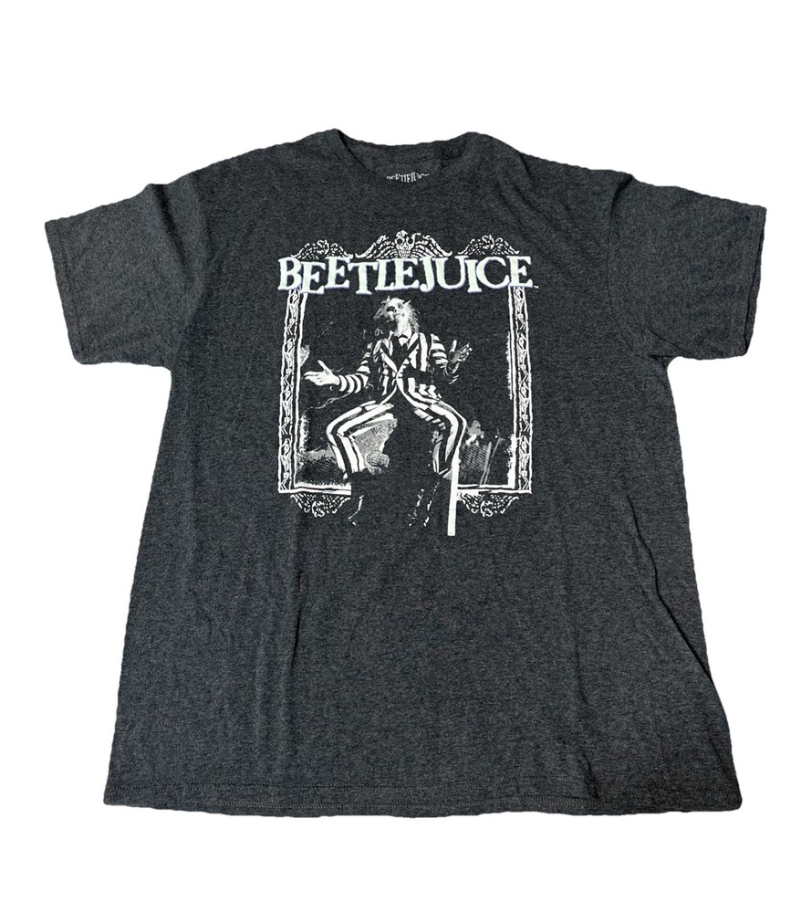 Beetlejuice T-Shirt – Men’s Size Large Short-Sleeve Grey Cotton