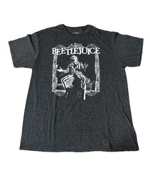Beetlejuice T-Shirt – Men’s Size Large Short-Sleeve Grey Cotton