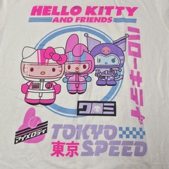 Sanrio Hello Kitty Friends Tokyo Speed Graphic TShirt XL White Kuromi My Melody