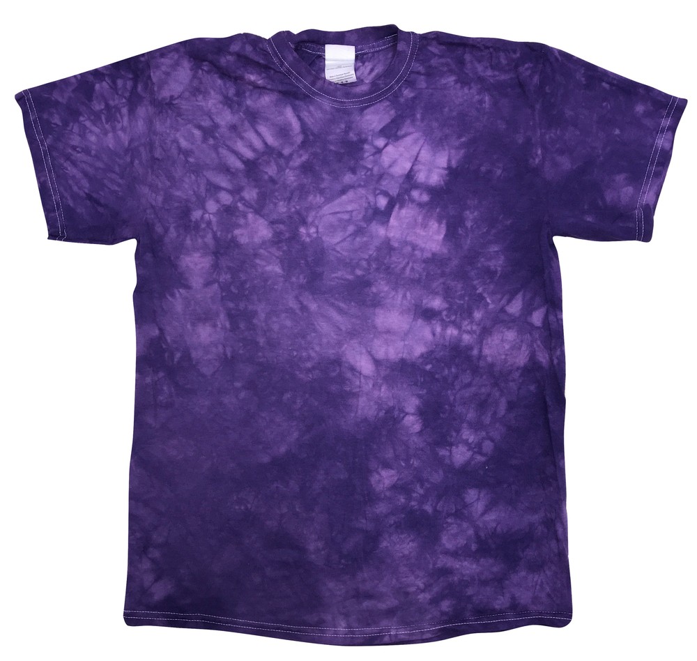 Crystal Wash Tie Dye Shirt Colorful Purple T-Shirt