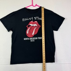 The Rolling Stones T Shirt Mens XL Black Short Sleeve Lips Rock And Roll Band