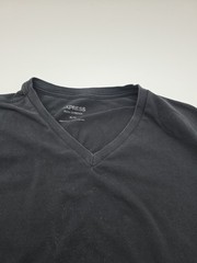 Express T-Shirt Men XL V-Neck Black Stretch Solid.#41160