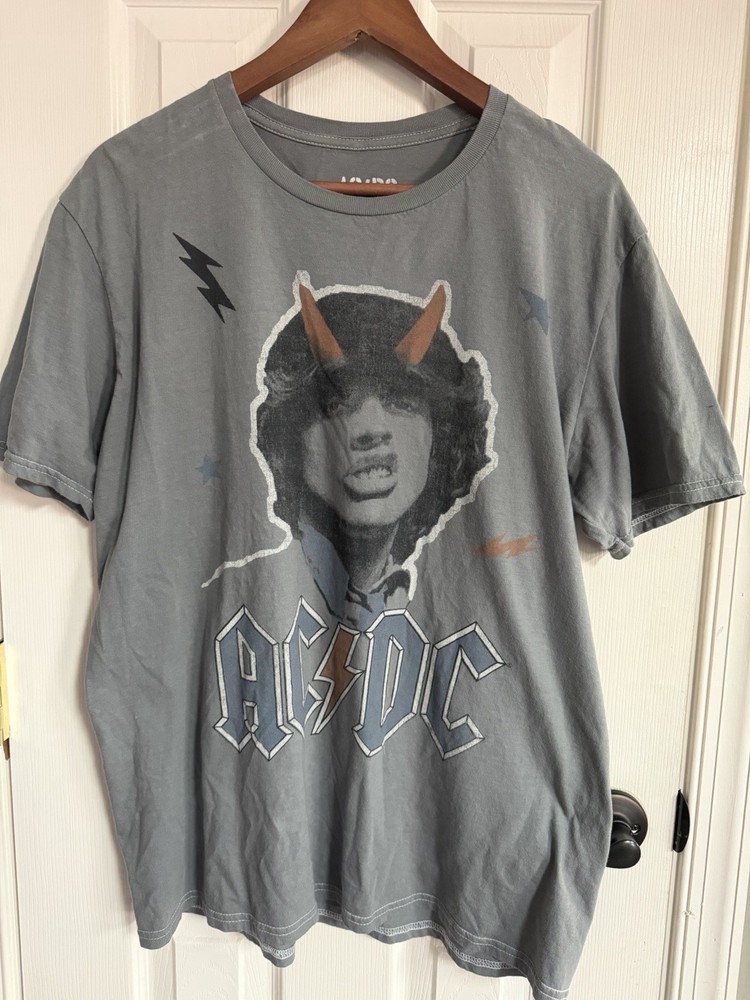 AC/DC Gray traffic Tshirt rock band orange Horn Graphic men’s women’s unisex M
