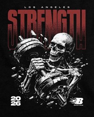 Gym Skeleton Strength Graphic T Shirt Fitness Workout Tee Unisex