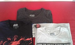 Auth Star Wars Tee Styled T Shirt Darth Vader Millennium Falcon 3 Pcs Sz L