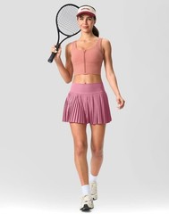 SANTINY Pleated Tennis Skirt for Women with Pockets Shorts Women’s High Waist…