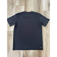 Adidas Climalite Black T-Shirt Mens Large 3 Stripe Athletic Gym Shirt Logo Sport