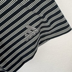 Adidas Golf Men’s Black and White Striped Short Sleeve Polo Shirt