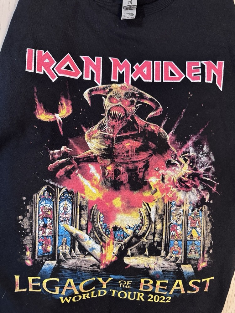 Iron Maiden Legacy of the Beast 2022 Tour Long Sleeve Shirt 2XL Concord CA